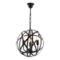 Lampada a sospensione IRONBALL 3xE27/40W/230V nera