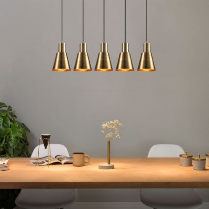 Lampada a sospensione KEM 5xE27/40W/230V dorata