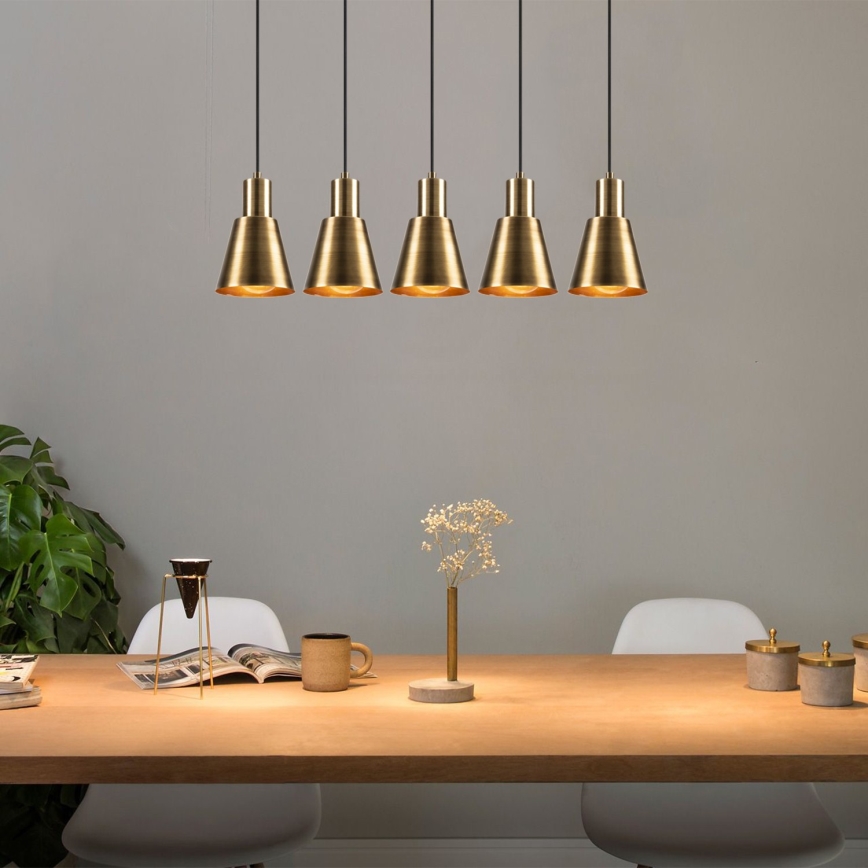 Lampada a sospensione KEM 5xE27/40W/230V dorata