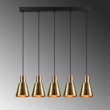Lampada a sospensione KEM 5xE27/40W/230V dorata