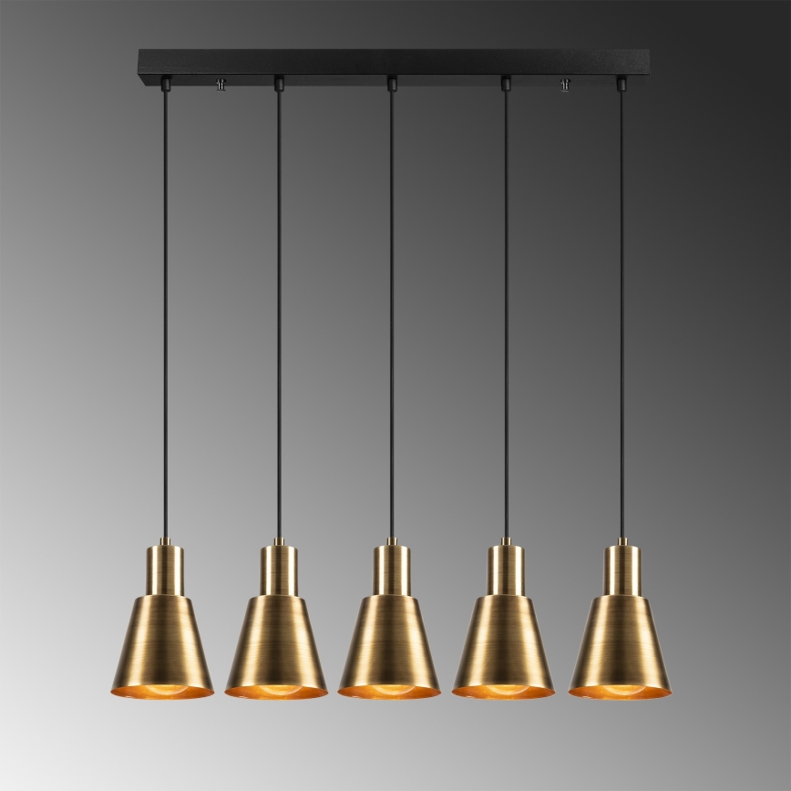 Lampada a sospensione KEM 5xE27/40W/230V dorata