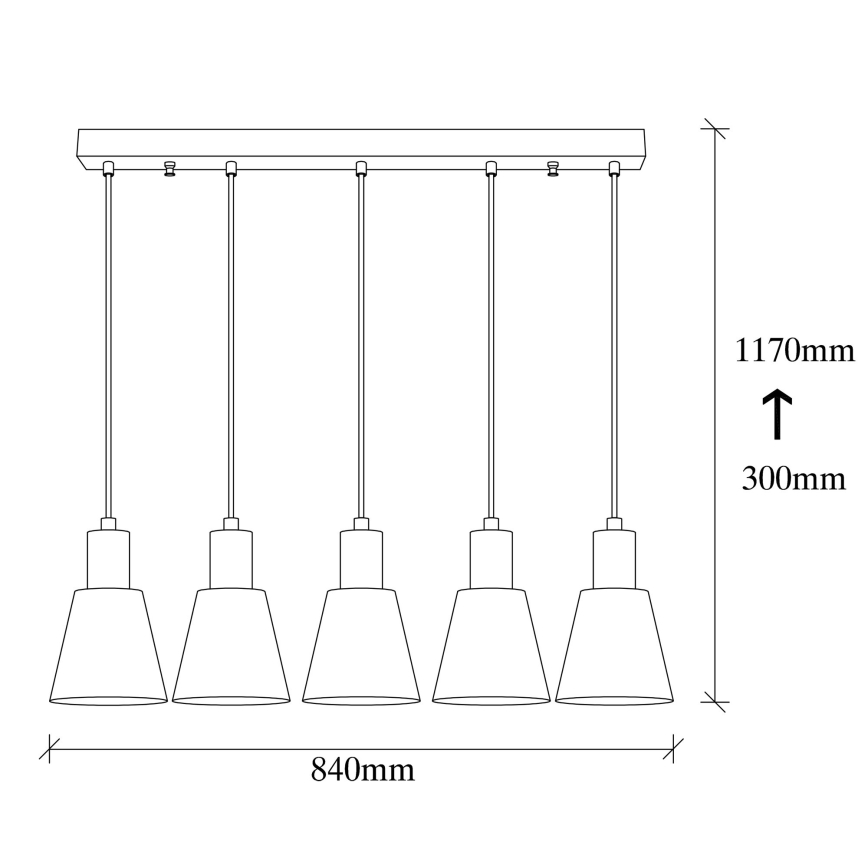 Lampada a sospensione KEM 5xE27/40W/230V dorata