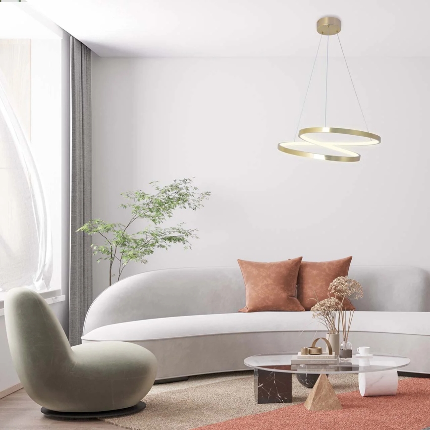 Lampada a sospensione LED a cavo ZEFIRA LED/40W/230V 4000K Ø 50 cm dorata