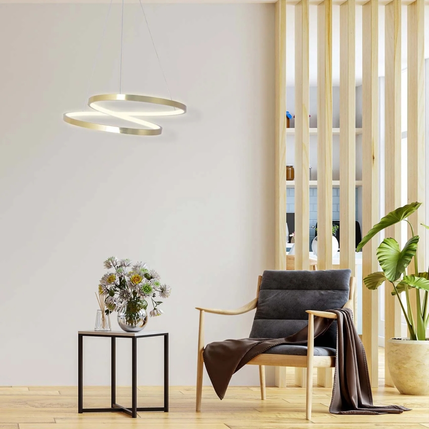Lampada a sospensione LED a cavo ZEFIRA LED/40W/230V 4000K Ø 50 cm dorata