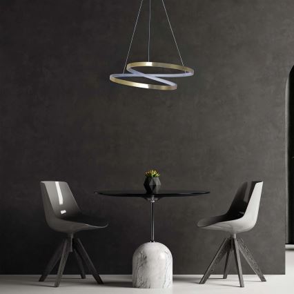 Lampada a sospensione LED a cavo ZEFIRA LED/40W/230V 4000K Ø 50 cm dorata