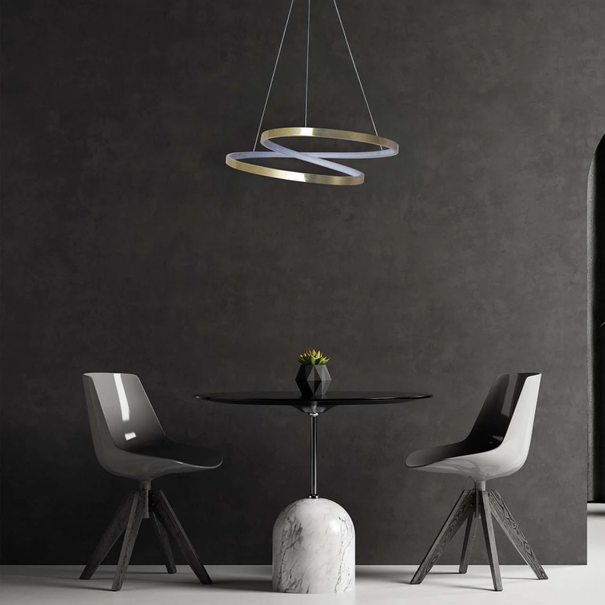 Lampada a sospensione LED a cavo ZEFIRA LED/40W/230V 4000K Ø 50 cm dorata