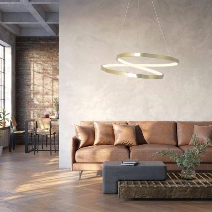 Lampada a sospensione LED a cavo ZEFIRA LED/40W/230V 4000K Ø 50 cm dorata