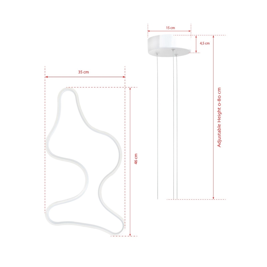 Lampada a sospensione LED ARTISAN LED/36W/230V 6500K bianca