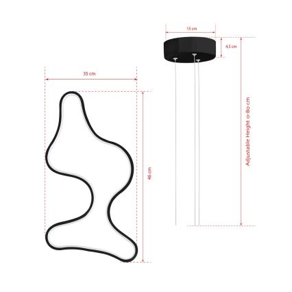 Lampada a sospensione LED ARTISAN LED/36W/230V 6500K nera