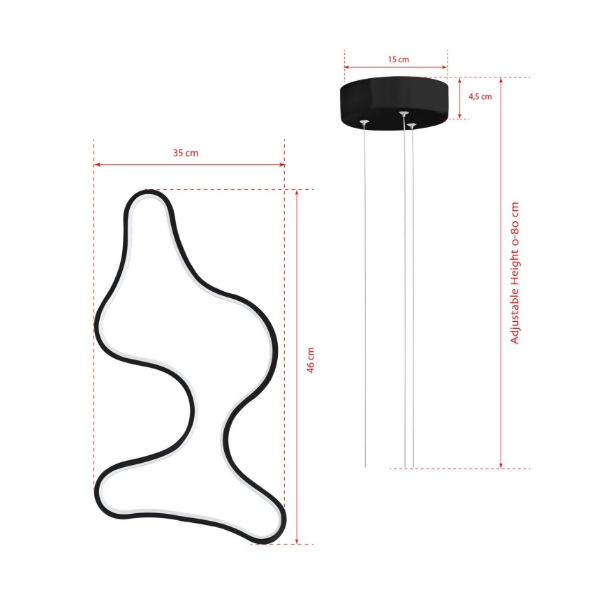 Lampada a sospensione LED ARTISAN LED/36W/230V 6500K nera