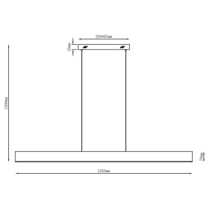 Lampada a sospensione LED con cavo BERNADETTA LED/20W/230V 4000K nera