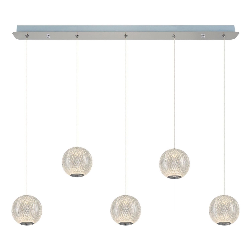 Lampada a sospensione LED CREMONA 5xLED/5W/230V 3000K cromato opaco