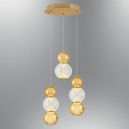 Lampada a sospensione LED CREMONA LED/17W/230V 3000K oro