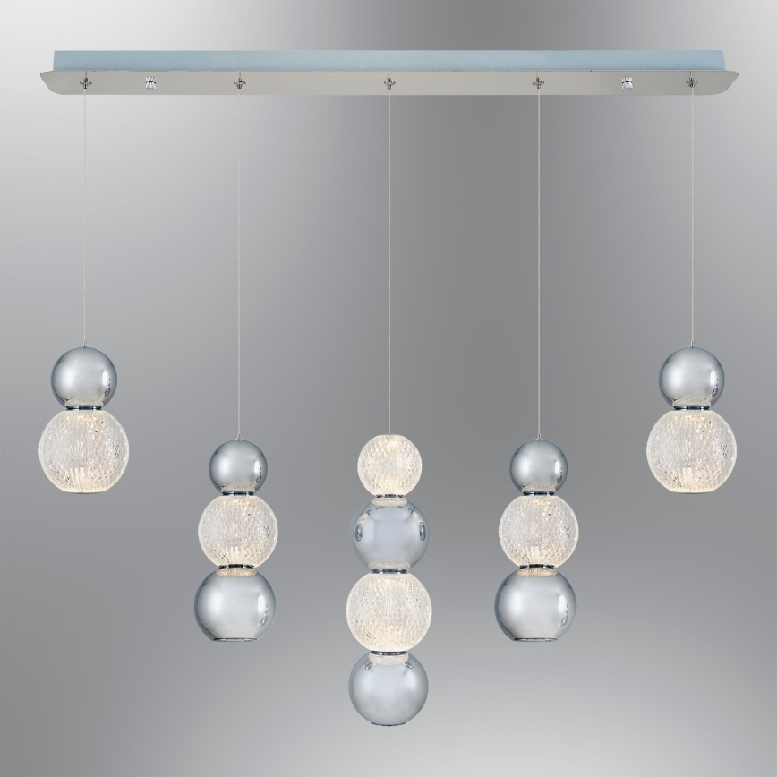 Lampada a sospensione LED CREMONA LED/27W/230V 3000K cromo opaco