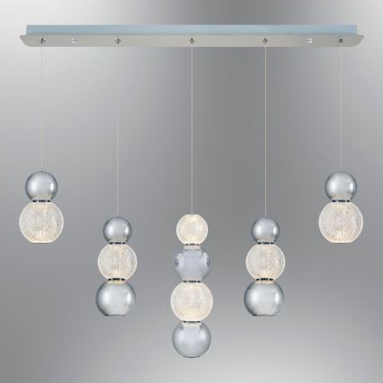 Lampada a sospensione LED CREMONA LED/27W/230V 3000K cromo opaco