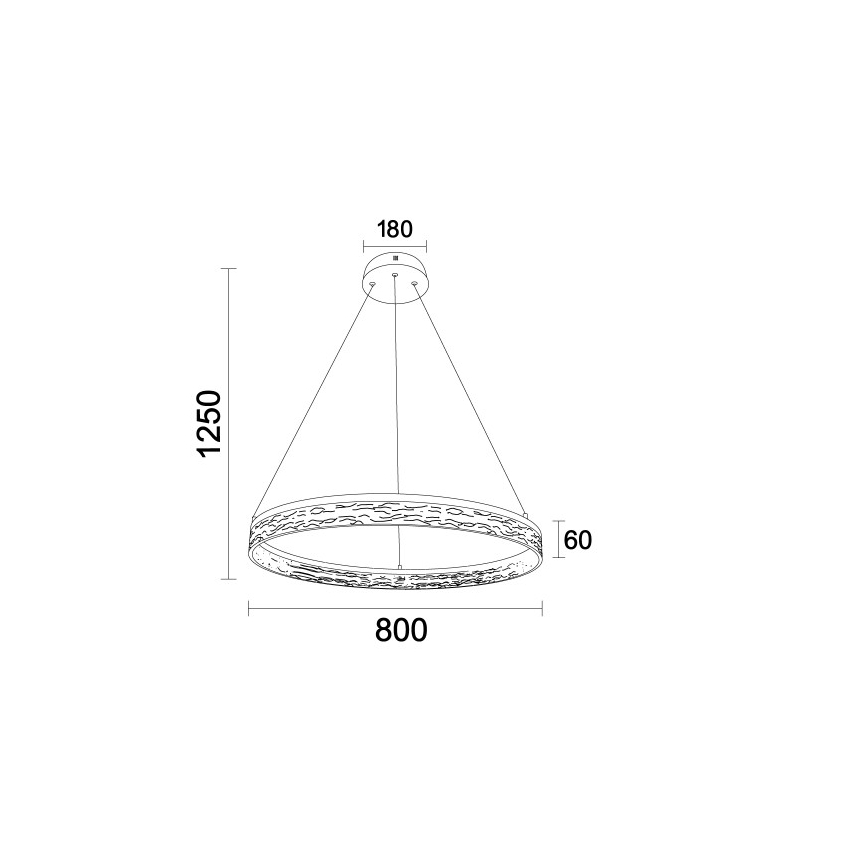 Lampadario LED dimmerabile a sospensione su cavo ALIANZ, 60W/230V, 3000–6000K, Ø 80 cm + telecomando