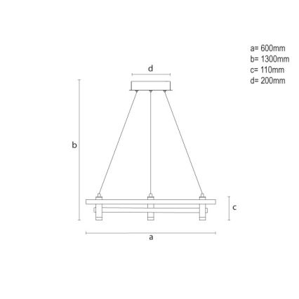 Lampadario LED dimmerabile a sospensione su cavo LED/100W/230V 3000-6500K Ø 60 cm + telecomando