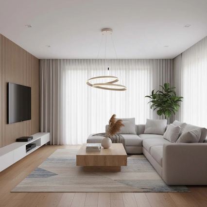 Lampada a sospensione LED su cavo CASHMERE LED/75W/230V Ø 60 cm, bianco