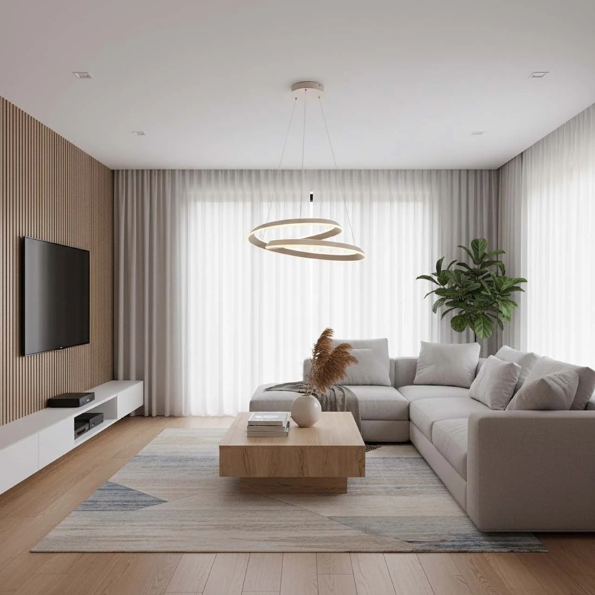 Lampada a sospensione LED su cavo CASHMERE LED/75W/230V Ø 60 cm, bianco