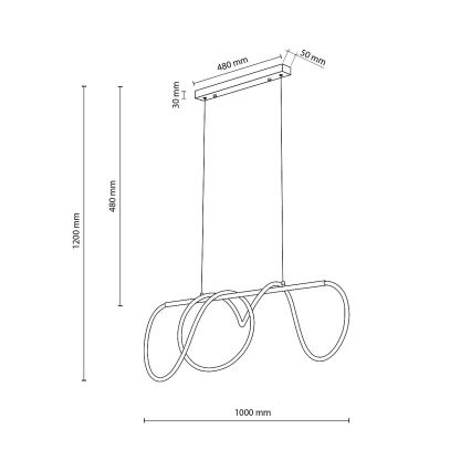 Lampada a sospensione LED su cavo FLEXI LED/45W/230V 4000K nera