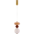 Lampada a sospensione LED su cavo FLORES LED/10W/230V oro/arancione/marrone