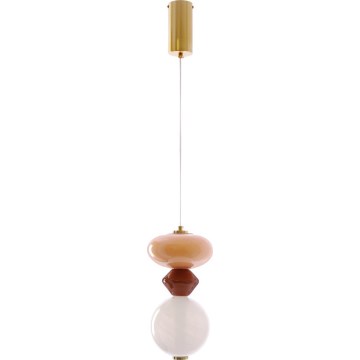 Lampada a sospensione LED su cavo FLORES LED/10W/230V oro/arancione/marrone