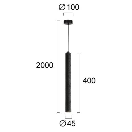 Lampada a sospensione LED su cavo LEONARD LED/7W/230V nera