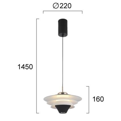 Lampada a sospensione LED su cavo MANLEY LED/5W/230V nero/bianco