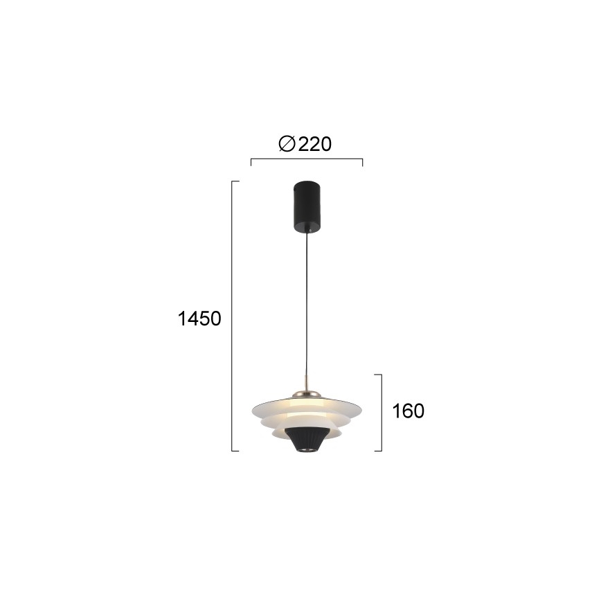 Lampada a sospensione LED su cavo MANLEY LED/5W/230V nero/bianco