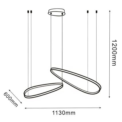 Lampada a sospensione LED su cavo MICHELLE LED/48W/230V 4000K nero