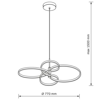 Lampada a sospensione LED su cavo RIBBON LED/37W/230V 4000K nero