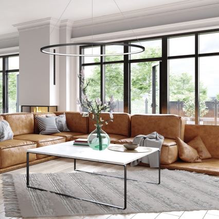 Lampada a sospensione LED su cavo SATURNO LED/57W/230V Ø 100 cm IP44 nero