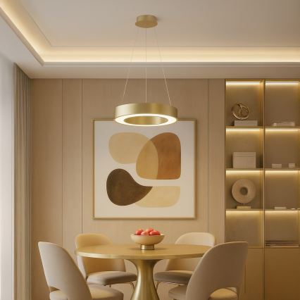 Lampada a sospensione LED su cavo UNION LED/40W/230V 3000/4000/6500K Ø 40 cm dorata