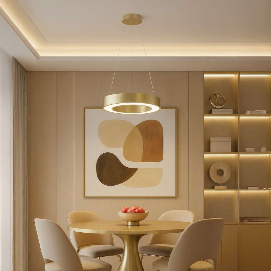 Lampada a sospensione LED su cavo UNION LED/40W/230V 3000/4000/6500K Ø 40 cm dorata