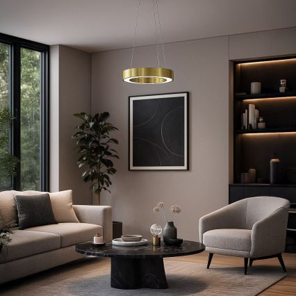 Lampada a sospensione LED su cavo UNION LED/40W/230V 3000/4000/6500K Ø 40 cm dorata