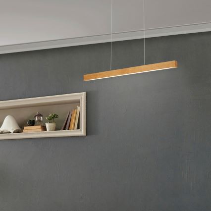 Lampada a sospensione LED su cavo VERDE LED/18W/230V 3000K 76 cm rovere