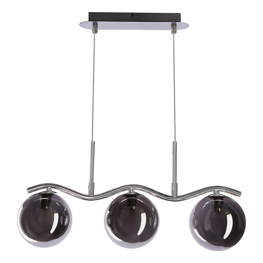 Lampada a sospensione LUMOS 3xG9/20W/230V fumé nera
