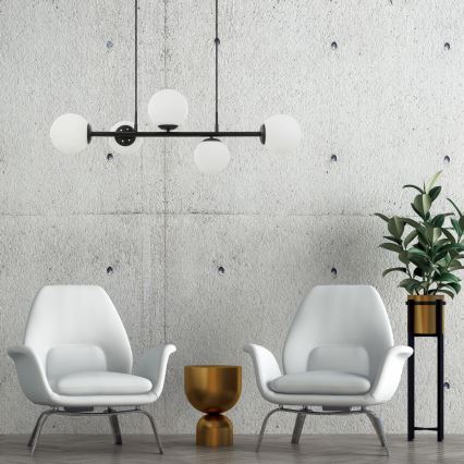 Lampada a sospensione MADDIE 5xE14/5W/230V Nero