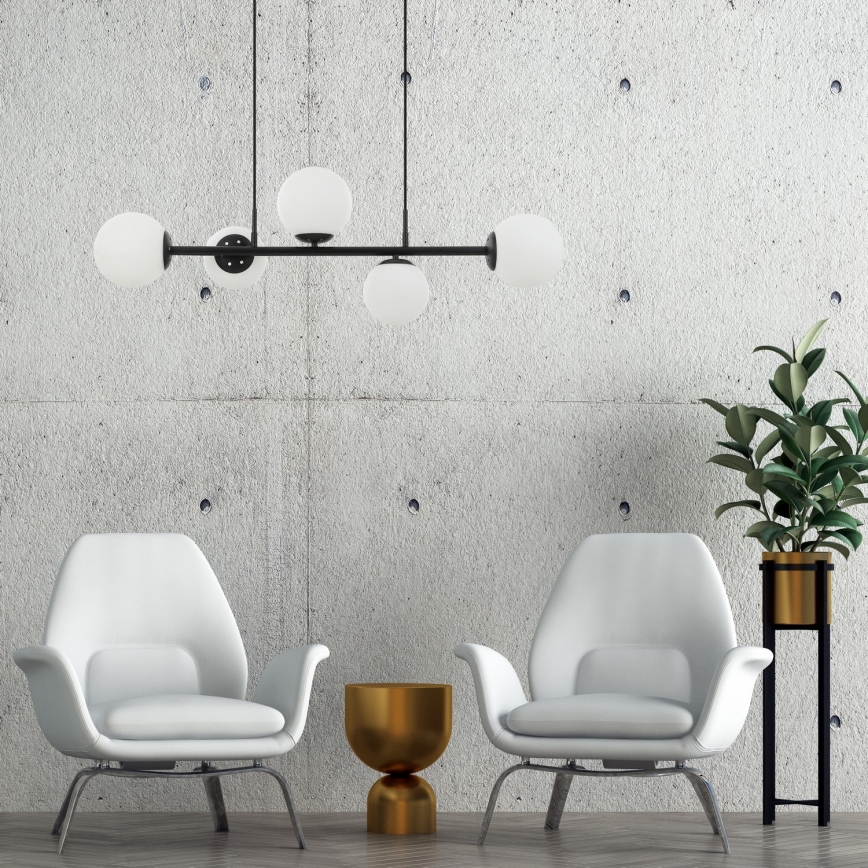 Lampada a sospensione MADDIE 5xE14/5W/230V Nero