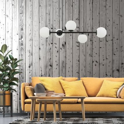 Lampada a sospensione MADDIE 5xE14/5W/230V Nero