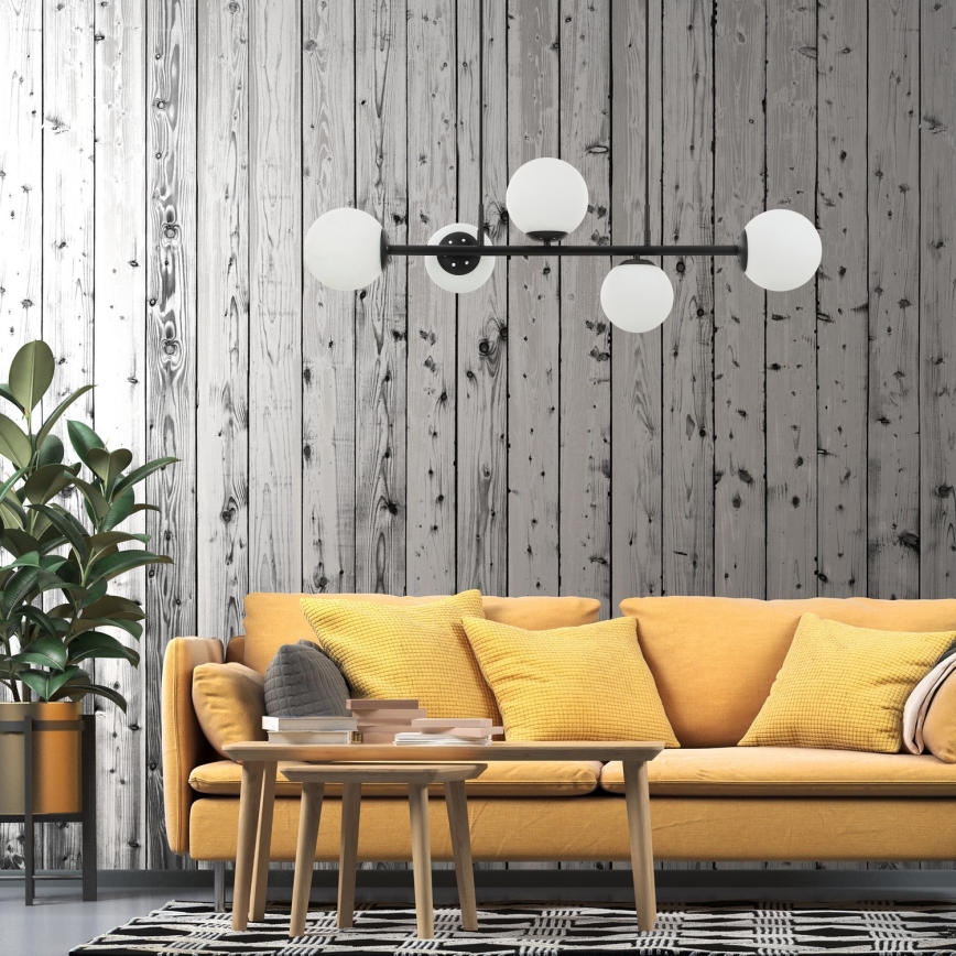 Lampada a sospensione MADDIE 5xE14/5W/230V Nero