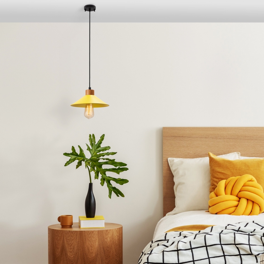 Lampada a sospensione MANAVGAT 1xE27/40W/230V gialla/marrone