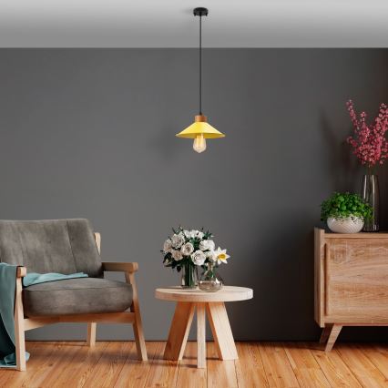 Lampada a sospensione MANAVGAT 1xE27/40W/230V gialla/marrone