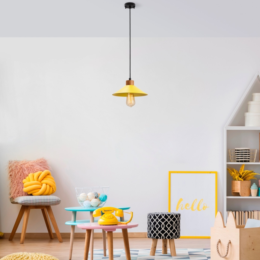 Lampada a sospensione MANAVGAT 1xE27/40W/230V gialla/marrone