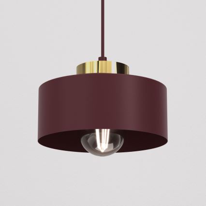 Lampada a sospensione MARTI 1xE27/15W/230V bordeaux/oro
