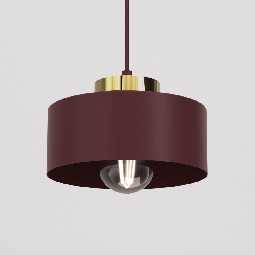 Lampada a sospensione MARTI 1xE27/15W/230V bordeaux/oro