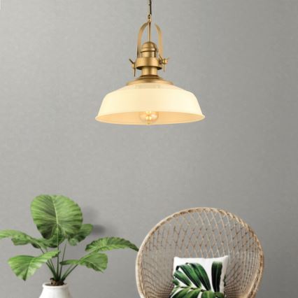 Lampada a sospensione MONZA 1xE27/40W/230V 35 cm crema/bronzo