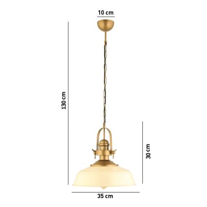 Lampada a sospensione MONZA 1xE27/40W/230V 35 cm crema/bronzo