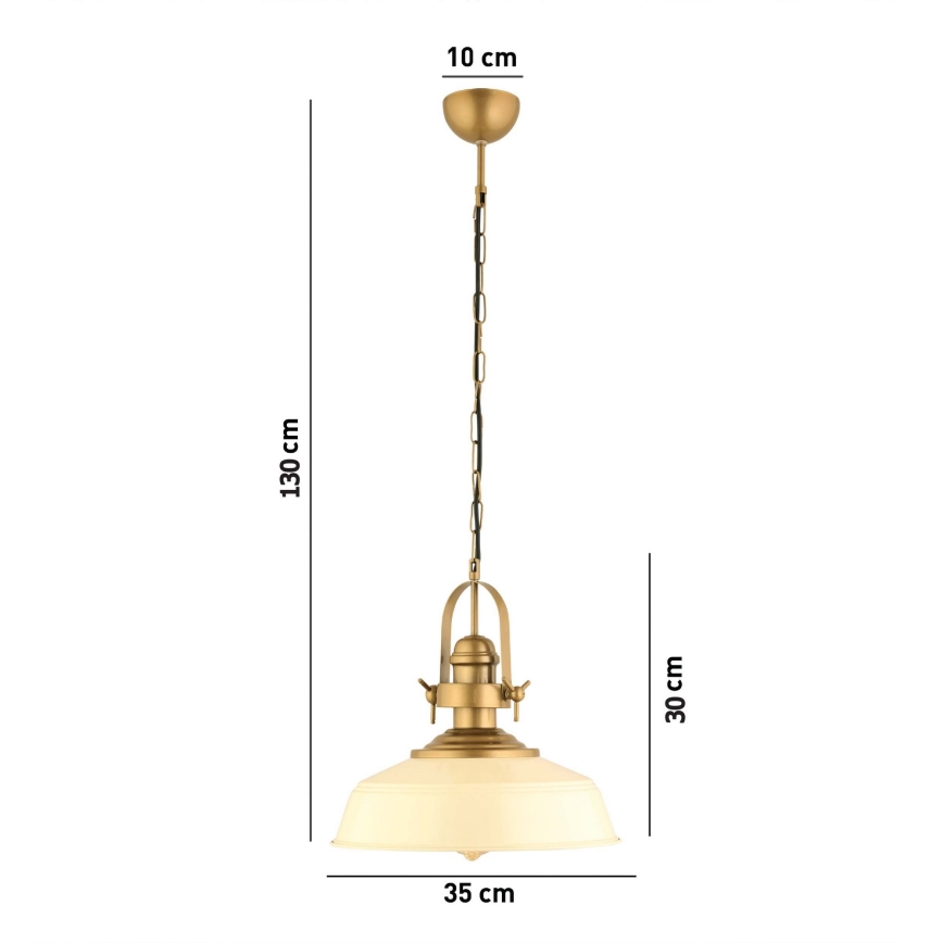 Lampada a sospensione MONZA 1xE27/40W/230V 35 cm crema/bronzo