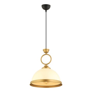Lampada a sospensione MONZA 1xE27/40W/230V Ø 26 cm crema/bronzo